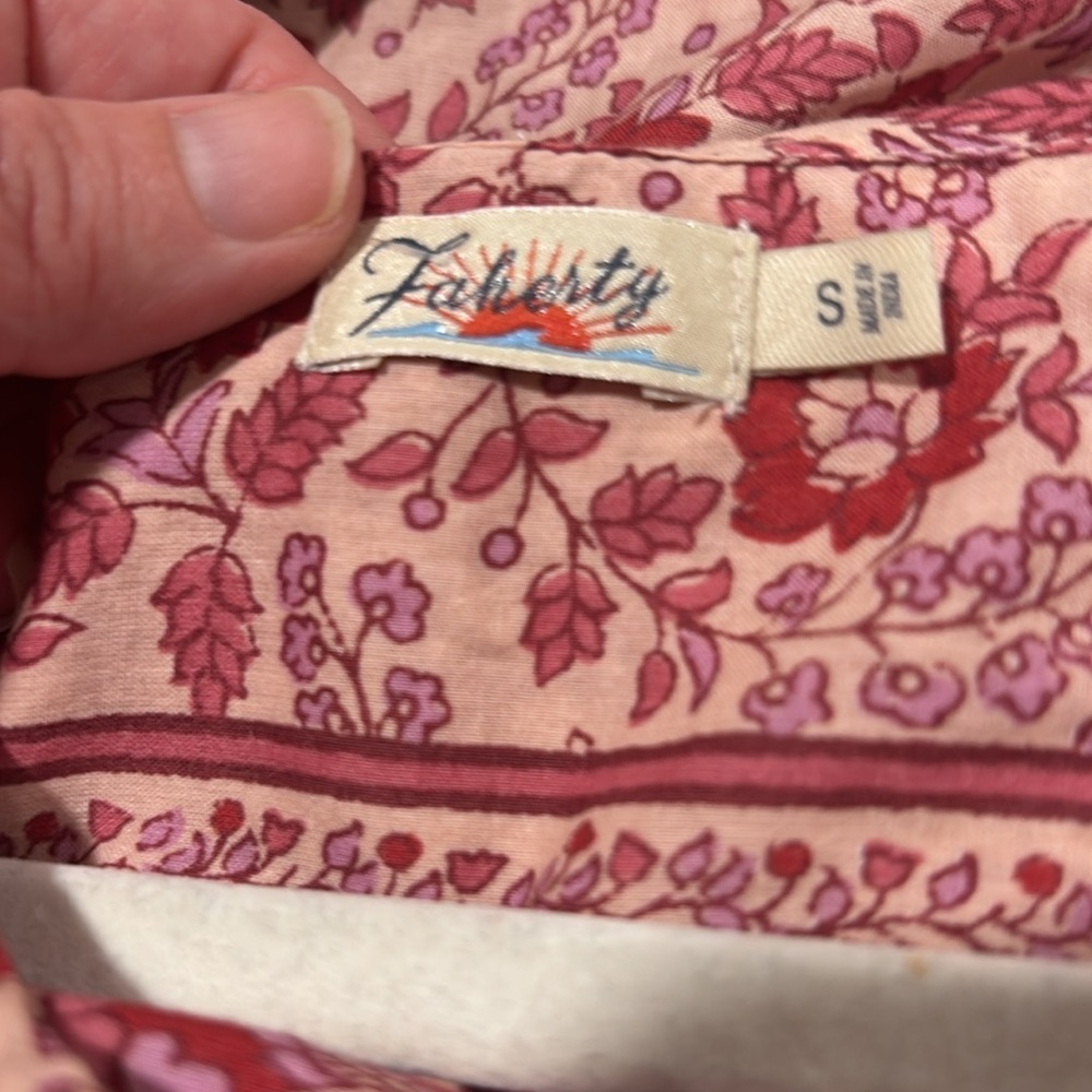 Faherty Adella 100% Cotton Floral Jumpsuit Small - Picture 8 of 11
